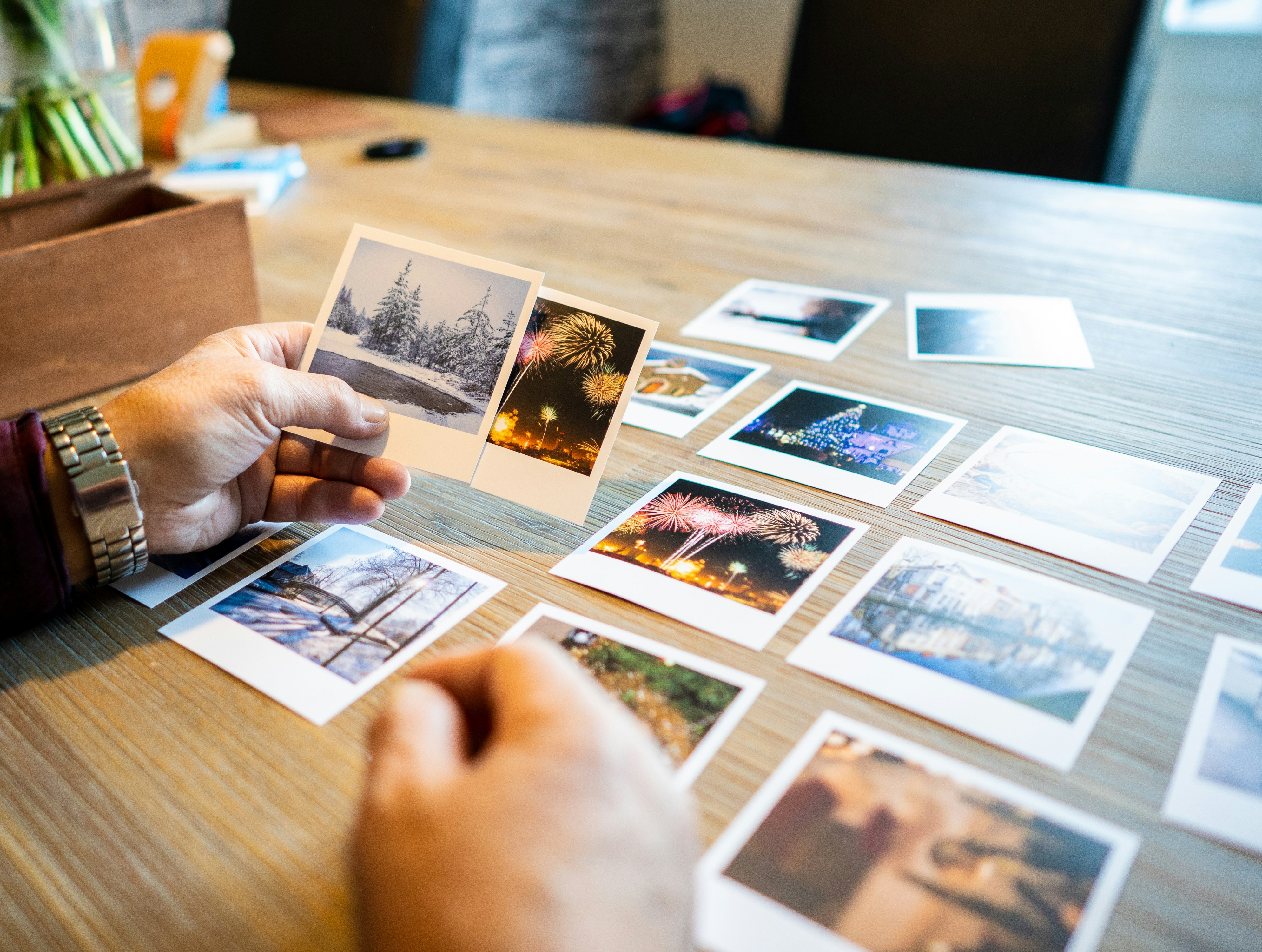 Person uploading photos